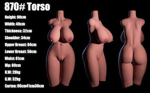 #870-B Torso: 110cm Realistic TPE Sex Doll Torso-[USA & Canada Stock]