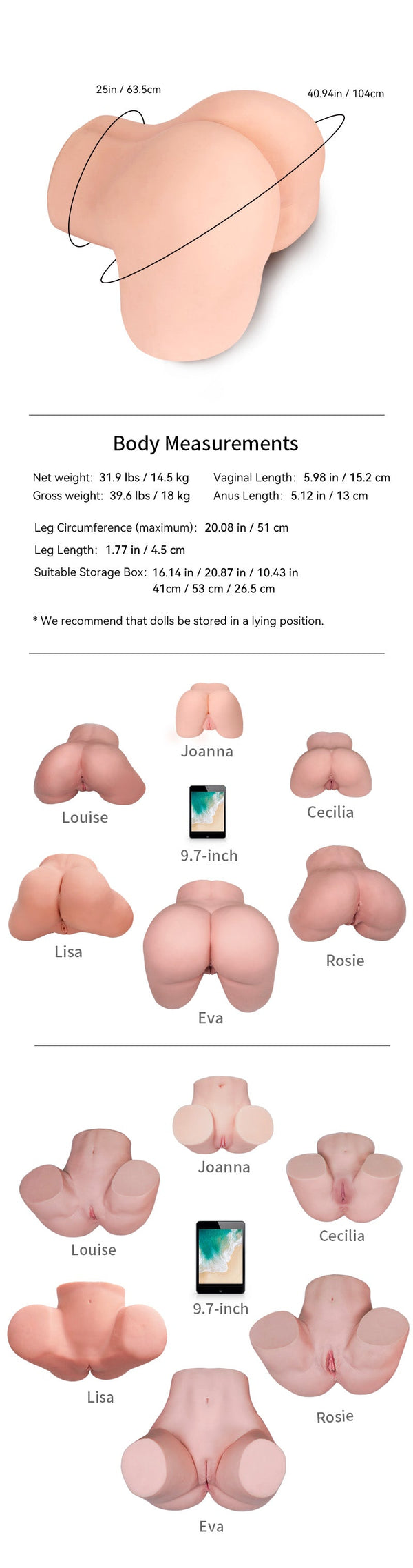 Rosie: Tantaly Sex Doll Butt (Versandbereit Nordamerika) Zehn übrig