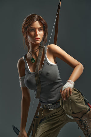 Lara Croft V1 (Vollsilikon): Game Lady Weiße Sexpuppe (Lady-7)